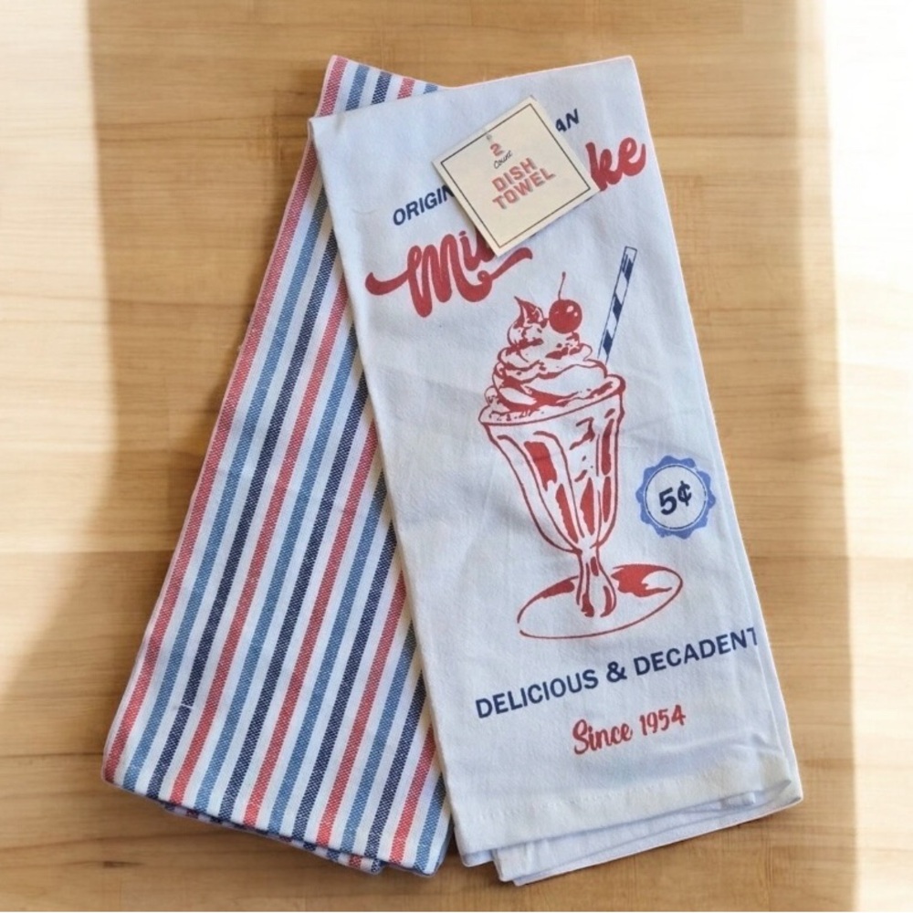 Milkshake & Ice Cream 2pc Dish Towel Set
